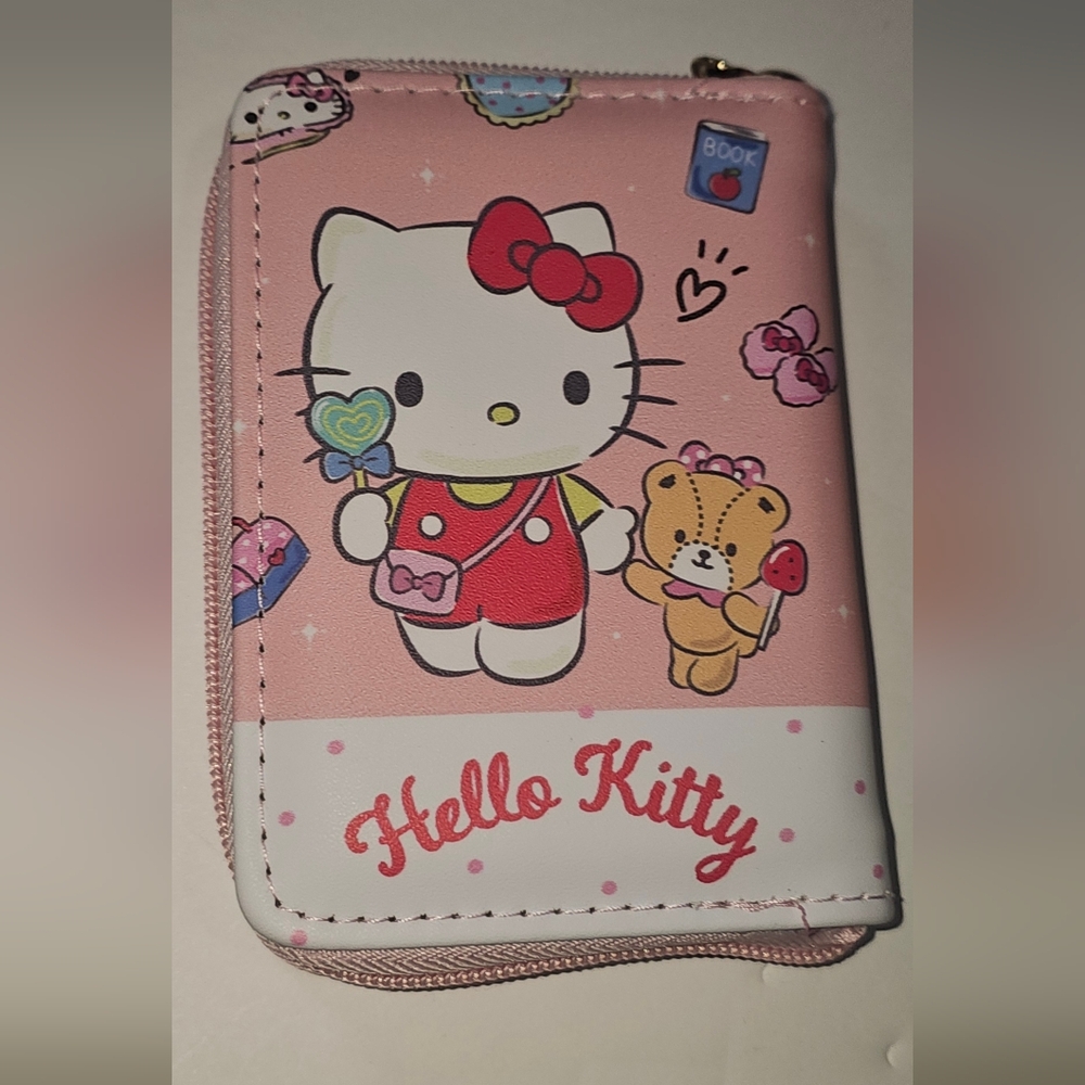 ⚡️Hello Kitty Pink Full Zip Wallet Pink, White, Green   New‎